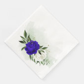 koninklijk blauw en witte bloemen groen servet (Hoek)