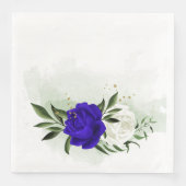 koninklijk blauw en witte bloemen groen servet (Voorkant)