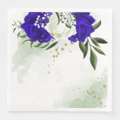 koninklijk blauw en witte bloemen groen servet (Voorkant)