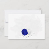 koninklijk blauw en witte bloemen zilver botanisch bedankkaart (Achterkant)