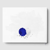 koninklijk blauw en witte bloemen zilver botanisch gastenboek (Achterkant)