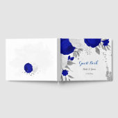 koninklijk blauw en witte bloemen zilver botanisch gastenboek (Volledig)