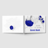 koninklijk blauw en witte bloemen zilver botanisch gastenboek (Volledig)