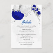 koninklijk blauw en witte bloemen zilver botanisch informatiekaartje (Voorkant)