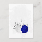 koninklijk blauw en witte bloemen zilver botanisch informatiekaartje (Achterkant)