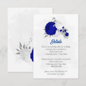 koninklijk blauw en witte bloemen zilver botanisch informatiekaartje (Voorkant / Achterkant)