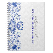 Koninklijk Blauw en Witte Damasvaten en Zwemelen Notitieboek (Voorkant)