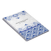 Koninklijk Blauw en Witte  Damasvaten en Zwemelen Notitieboek (Rechterzijde)