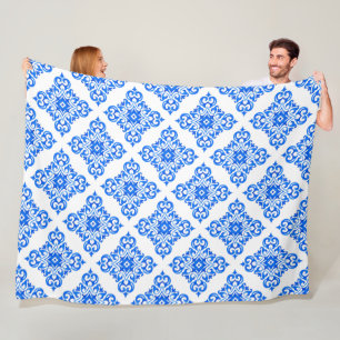 Koninklijk Blauw en Witte Delft zoals Patroon Fleece Deken