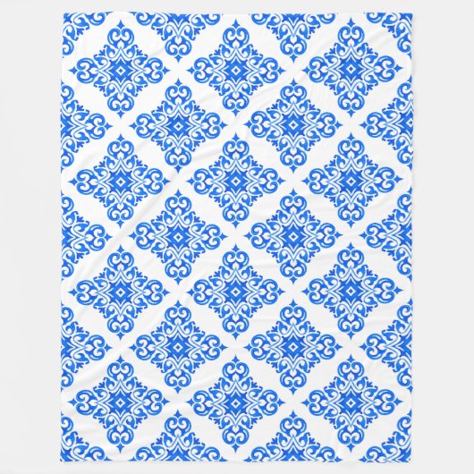 Koninklijk Blauw en Witte Delft zoals Patroon Fleece Deken (Voorkant)