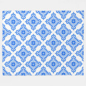 Koninklijk Blauw en Witte Delft zoals Patroon Fleece Deken (Voorkant (Horizontaal))