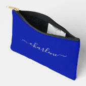Koninklijk Blauw en Witte Elegante Naam Etui (Open)