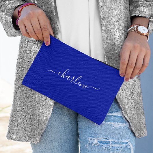 Koninklijk Blauw en Witte Elegante Naam Etui