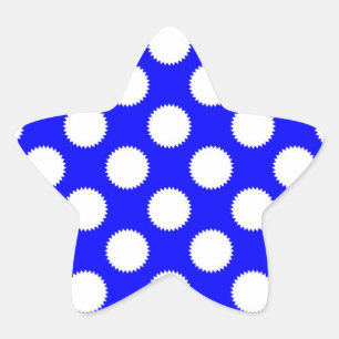 Koninklijk Blauw en Witte Stippen Ster Sticker