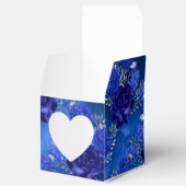 Koninklijk Blauw en Zilver Bloemmotief Bedankdoosjes (Geopend)