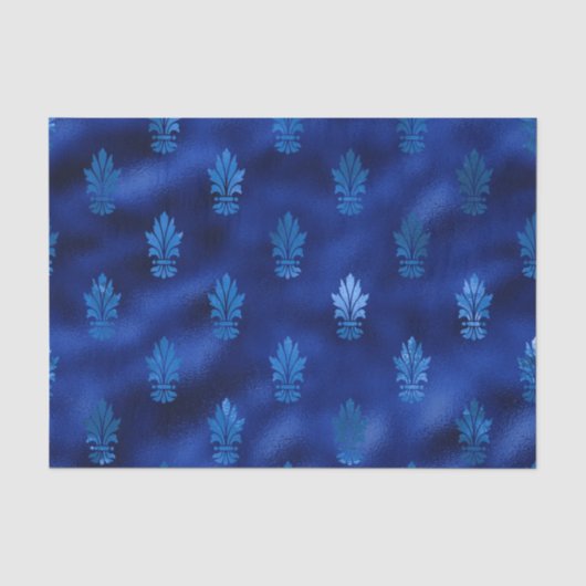 Koninklijk Blauw en Zilver Tissuepapier (Voorkant)
