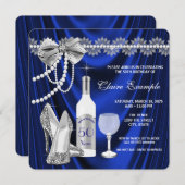 Koninklijk Blauw en Zilver Verouderd tot Volmaakte Kaart (Voorkant / Achterkant)