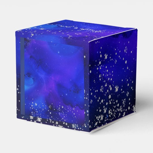 Koninklijk Blauw en Zilver zoet 16 Bedankdoosjes (Achterkant)