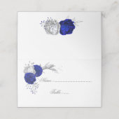 koninklijk blauw en zilverbloemen botanisch plaatskaartje (Buitenkant ongevouwen)