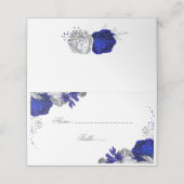 koninklijk blauw en zilverbloemen botanische plaat plaatskaartje (Buitenkant ongevouwen)
