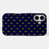 Koninklijk Blauw Fleur De Lis Patroon Case-Mate iPhone Case (Achterkant (horizontaal))