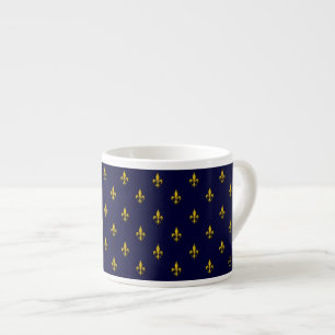 Koninklijk Blauw Fleur De Lis Patroon Espresso Kop