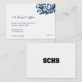 Koninklijk blauw formeel prom bid aangepaste toega visitekaartje (Voorkant / Achterkant)