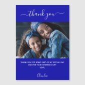 Koninklijk blauw fotomanuscript dank u magnet (Voorkant)