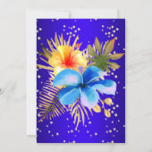 Koninklijk Blauw Geel Goudbloemfeest Kaart (Achterkant)