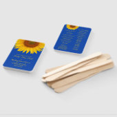 Koninklijk Blauw Geel Zonnebloem Huwelijksprogramm Handwaaier (Niet-gemonteerd)