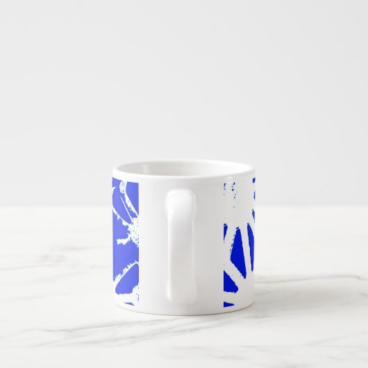 Koninklijk blauw geometrisch patroon espresso kop (Achterkant)