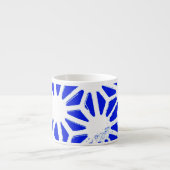 Koninklijk blauw geometrisch patroon espresso kop (Voorkant)