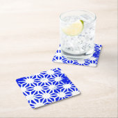 Koninklijk blauw geometrisch patroon kartonnen onderzetters (Insitu)