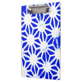 Koninklijk blauw geometrisch patroon klembord (Links)