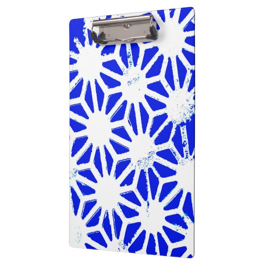 Koninklijk blauw geometrisch patroon klembord (Links)