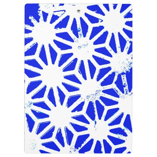 Koninklijk blauw geometrisch patroon klembord (Achterkant)