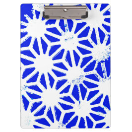 Koninklijk blauw geometrisch patroon klembord