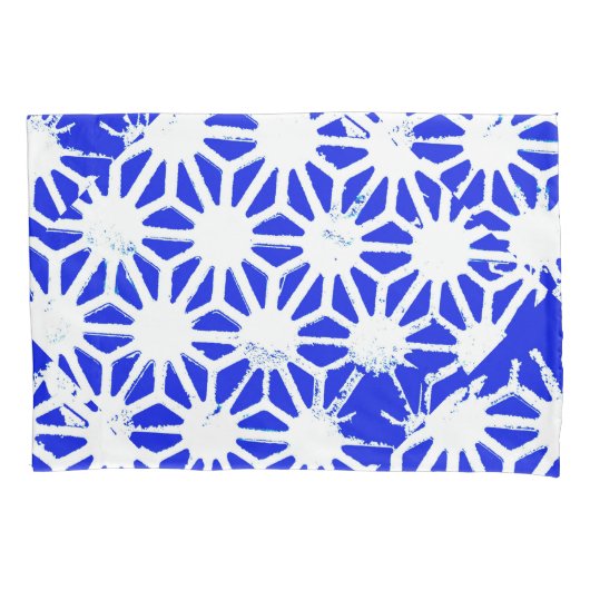 Koninklijk blauw geometrisch patroon kussensloop (Voorkant)