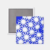 Koninklijk blauw geometrisch patroon magneet (Voorkant / Achterkant)