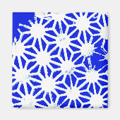 Koninklijk blauw geometrisch patroon magneet (Voorkant)