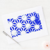 Koninklijk blauw geometrisch patroon rechthoekige sticker (Envelop)