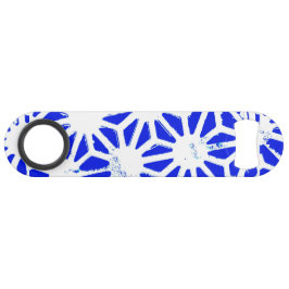 Koninklijk blauw geometrisch patroon speed flessenopener