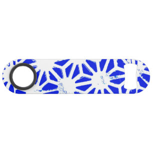 Koninklijk blauw geometrisch patroon speed flessenopener