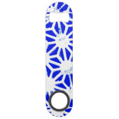 Koninklijk blauw geometrisch patroon speed flessenopener (Voorkant)