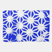 Koninklijk blauw geometrisch patroon theedoek (Horizontaal)