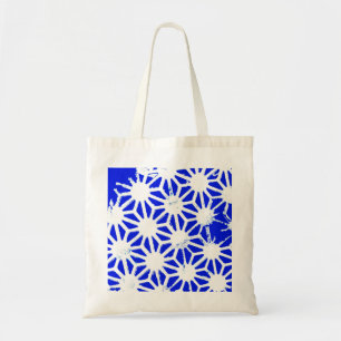 Koninklijk blauw geometrisch patroon tote bag