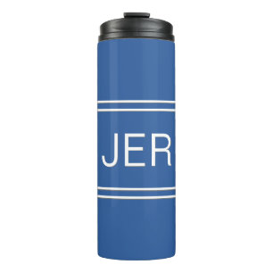 Koninklijk Blauw Gepersonaliseerde Monogram Beginl Thermosbeker