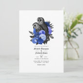  koninklijk blauw - Gothic Wedding Kaart (Staand voorkant)