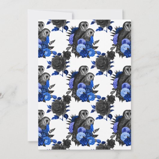  koninklijk blauw - Gothic Wedding Kaart (Achterkant)