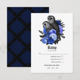  koninklijk blauw - Gothic Wedding RSVP Kaartje